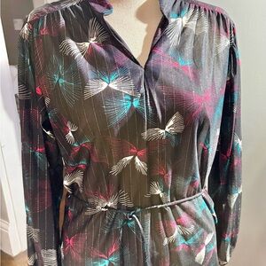 Vintage Sears Black and Pink Long Sleeve Shirt